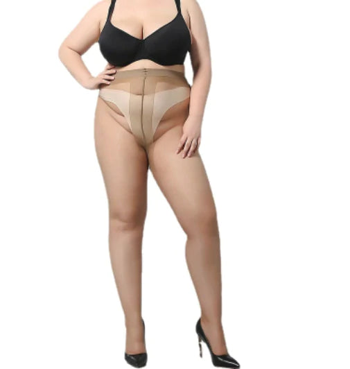 2022 New Sheer Pantyhose Plus Size 2Pack Ultra Thin T Crotch Queen Size Tights