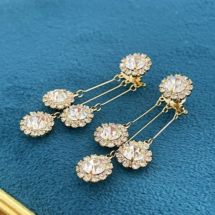 ZIRCON ROUND PETAL EARRINGS (BUY 1 GET 1 FREE)