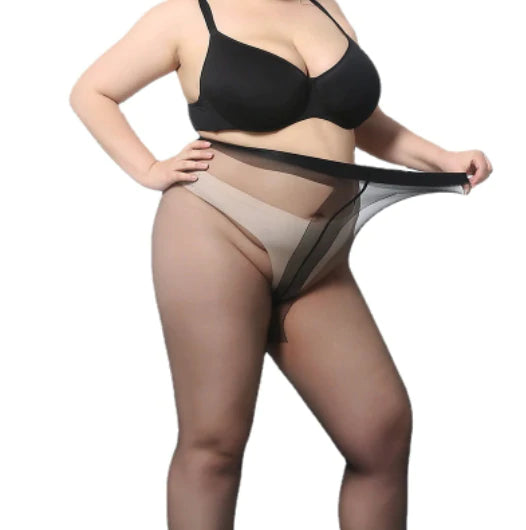 2022 New Sheer Pantyhose Plus Size 2Pack Ultra Thin T Crotch Queen Size Tights