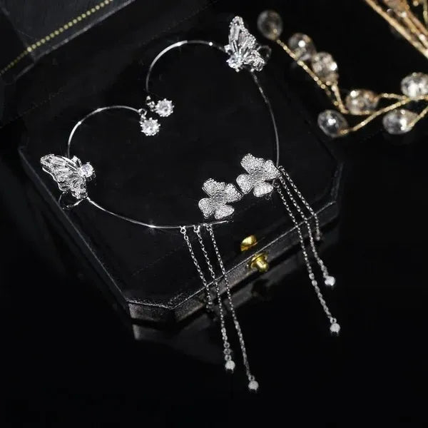 BUTTERFLY TASSEL STYLE ZIRCON EARRINGS  PERFECT GIFT