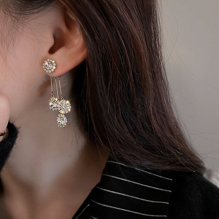 ZIRCON ROUND PETAL EARRINGS (BUY 1 GET 1 FREE)