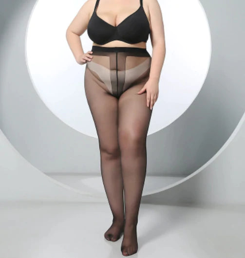 2022 New Sheer Pantyhose Plus Size 2Pack Ultra Thin T Crotch Queen Size Tights